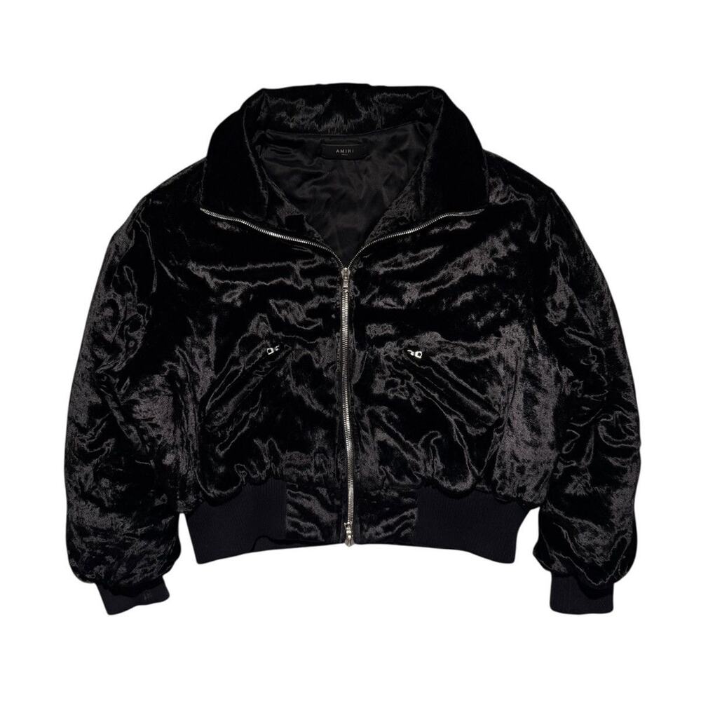 $1,900 Velvet zip bomber jacket